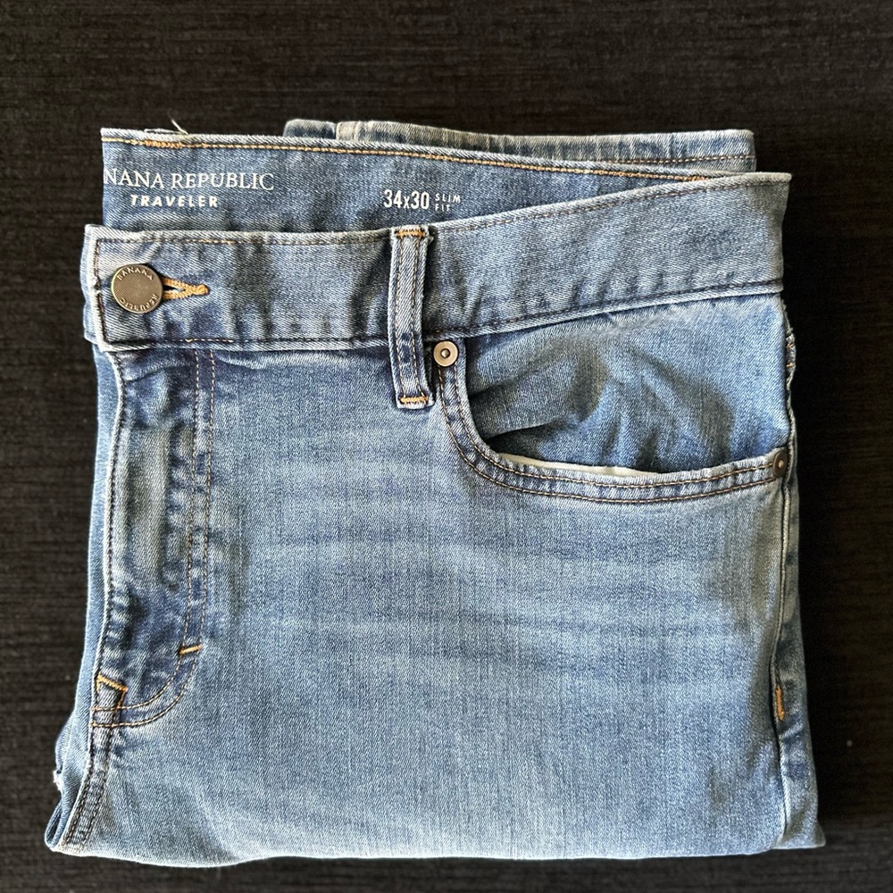Banana Republic Men's Slim Jeans in Light Blue